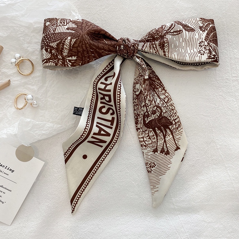 Khăn ruy băng phi lụa dài 2 mặt trang trí túi đa năng Hàn Quốc