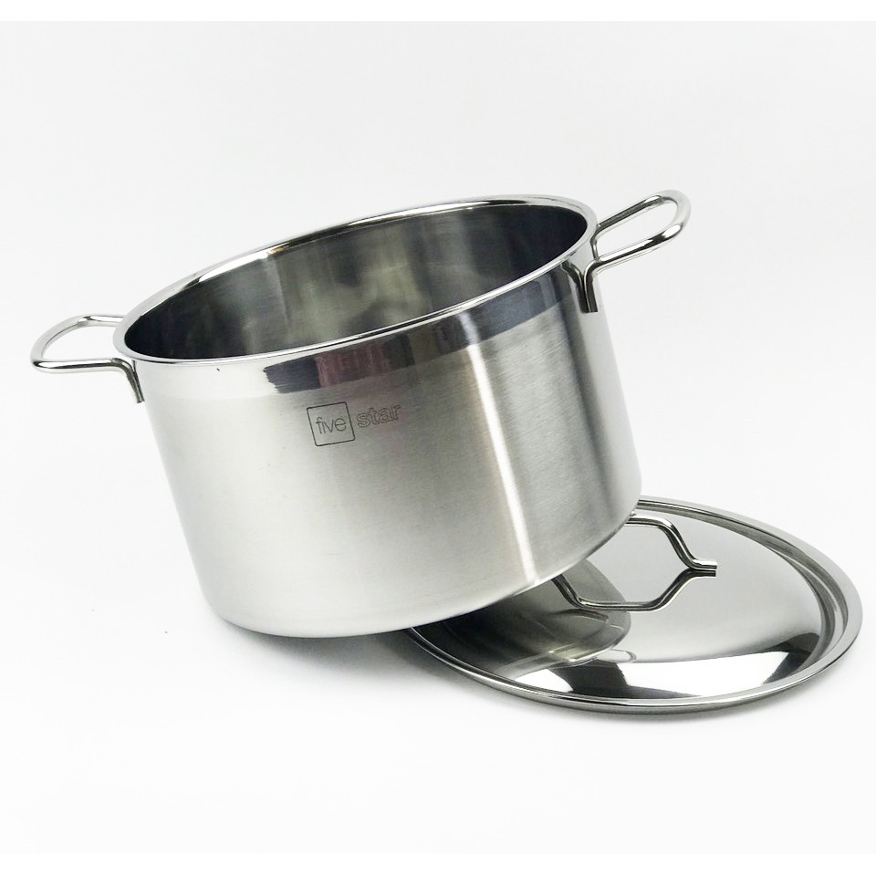 Nồi luộc gà inox bếp từ FiveStar Standard nắp inox , 3 đáy sandwich  ( 26cm / 28cm / 30cm ) , tặng 2 vá canh