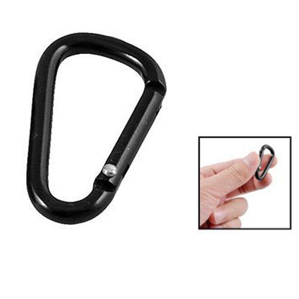 Móc Khóa Carabiner Hình Chữ D Bằng Hợp Kim Nhôm Màu Đen