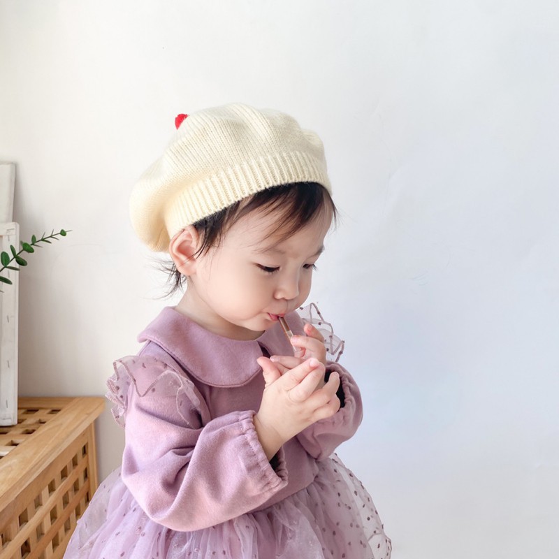 AA Mũ nồi len màu suôn sẻ tru đáng yêu cá tính Hàn Quốc bắt mắt cho bé 23 6