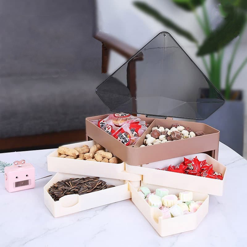 Khay Mứt Kim Cương 3 Tầng Cánh Xòe Thông Minh Hình Tam Giác