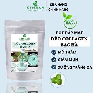100gr Bột mặt nạ tươi dẻo collagen tinh chất bạc hà Handmade
