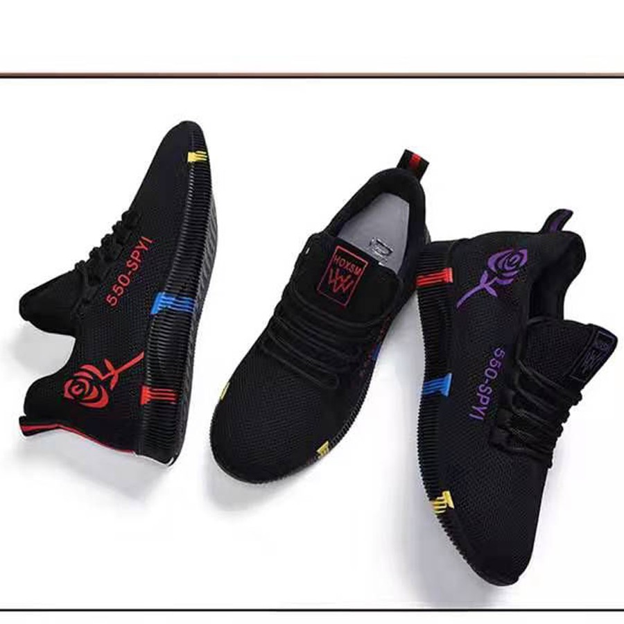 Giày thể thao cổ thấp năng động nam nữ in hoa hồng giày đi chơi, giày tập gym, 2 màu đỏ tím G6 giày thể thao rẻ đẹp bền | BigBuy360 - bigbuy360.vn