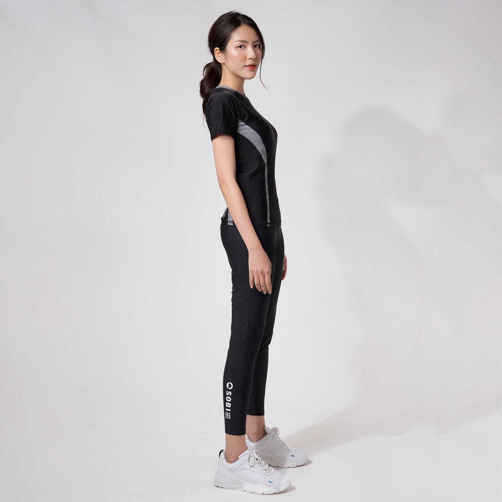 Áo Bơi Nữ Tay Ngắn Basic Black Short Sleeves Sobie