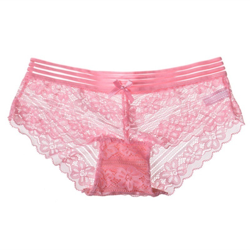Quần lót Lace Seamless Women Briefs Solid Color Jacquard Low Waist Ladies Underwear