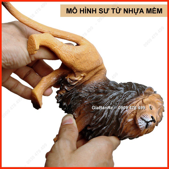 Mô Hình Sư Tử Nâu Size Lớn 25cm X 13cm - Động Vật Nhựa Mềm - 4695.2