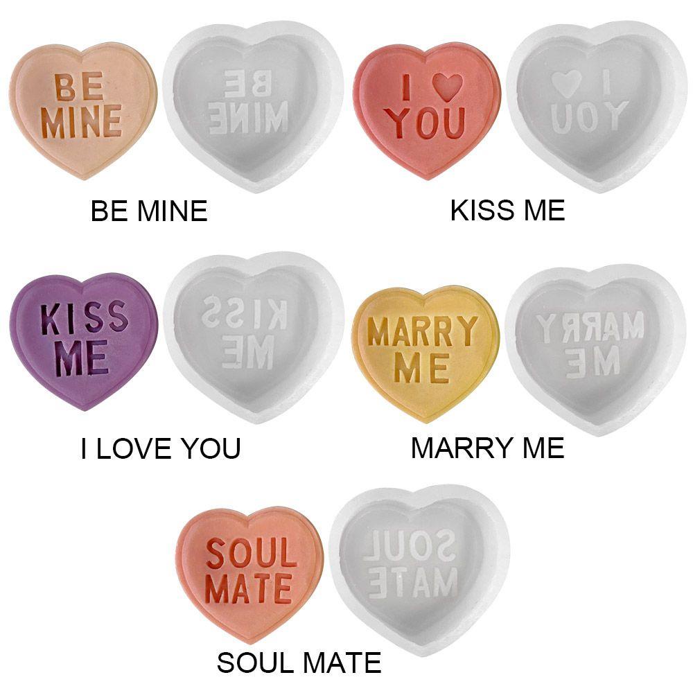 Khuôn Silicone Làm Xà Phòng Handmade Đa Năng Hình Trái Tim / Chữ Cái