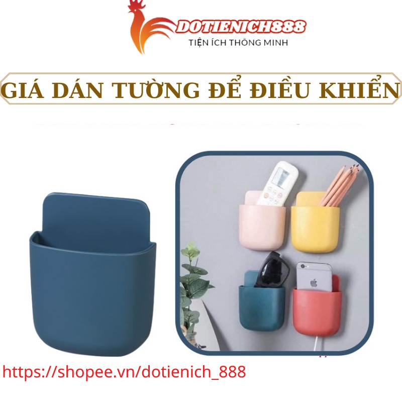 Giá để treo điều khiển sạc điện thoại ống cắm remote tivi điều hòa khay đỡ dán tường gắn tủ bàn làm việc