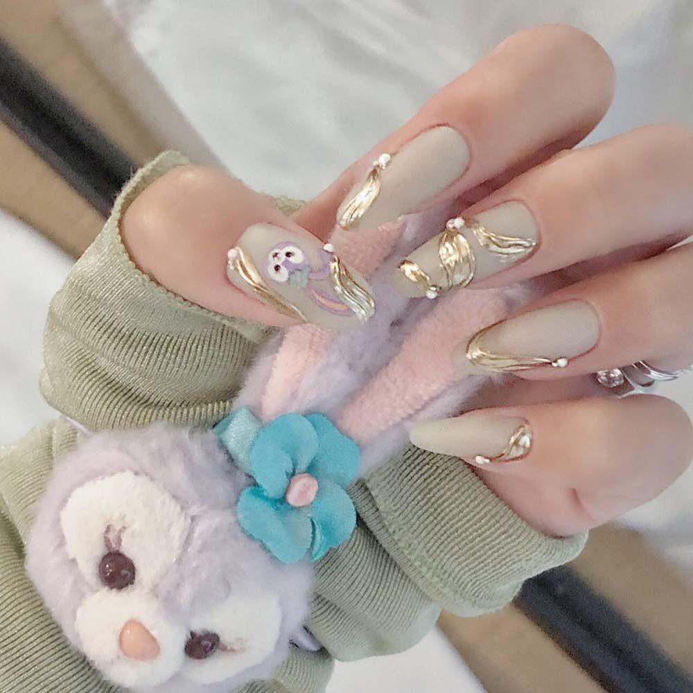 Miếng Dán Trang Trí Móng Tay Hình Gấu Duffy StellaLou Hoạt Hình DIY