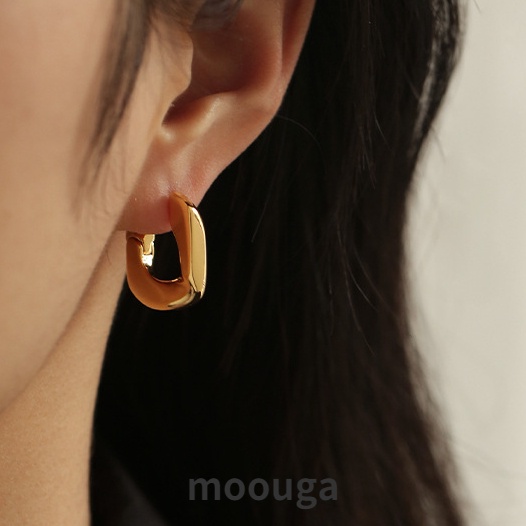 Nhẫn Kim Loại Bóng Đơn Giản Tinh Tế Phong Cách Cơ Bản Niche Moouga / ins