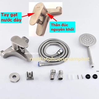 Bộ Củ Sen( ĐỦ BỘ)Vòi Sen Tắm Nóng Lạnh INOX 304 N2002 và Tay sen và dây củ tròn nước mạnh inox 304 chuẩn CỦ BÈ