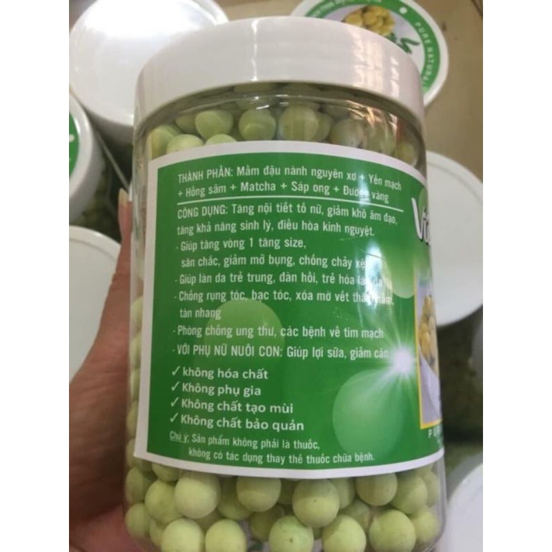 Viên mầm đậu nành matcha hộp 500g | BigBuy360 - bigbuy360.vn