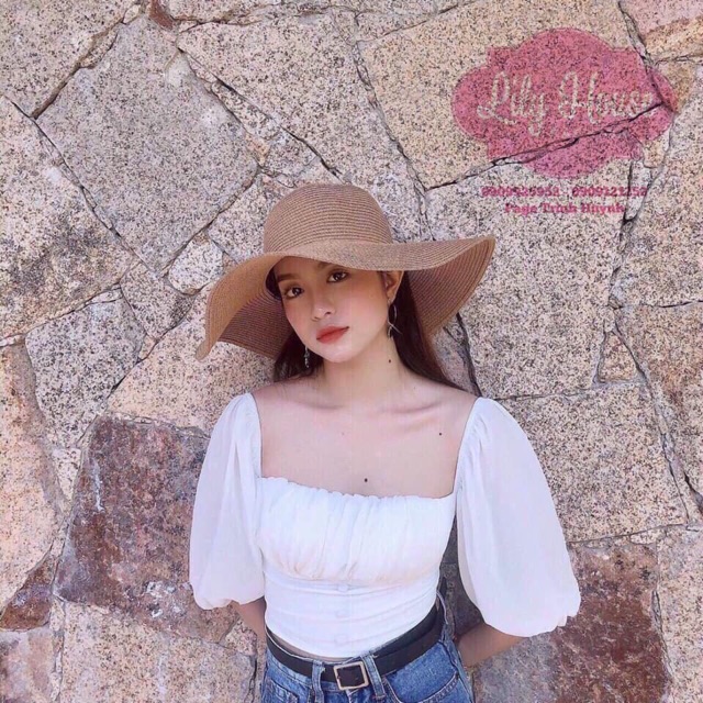 ÁO CROPTOP CỔ VUÔNG BO EO | BigBuy360 - bigbuy360.vn