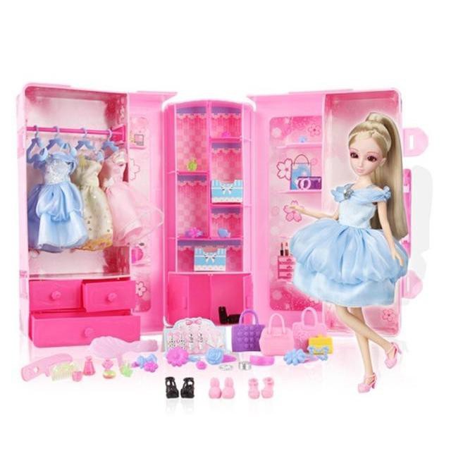 Le Jier Play House Bộ búp bê dành cho trẻ em Hộp quà Trang phục Nhà Cô gái Công chúa Biệt thự Lâu đài
