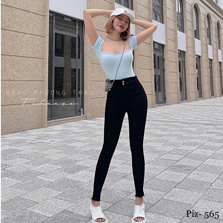 Quần jeans basic trơn _ rách gối _ Hàng cao cấp