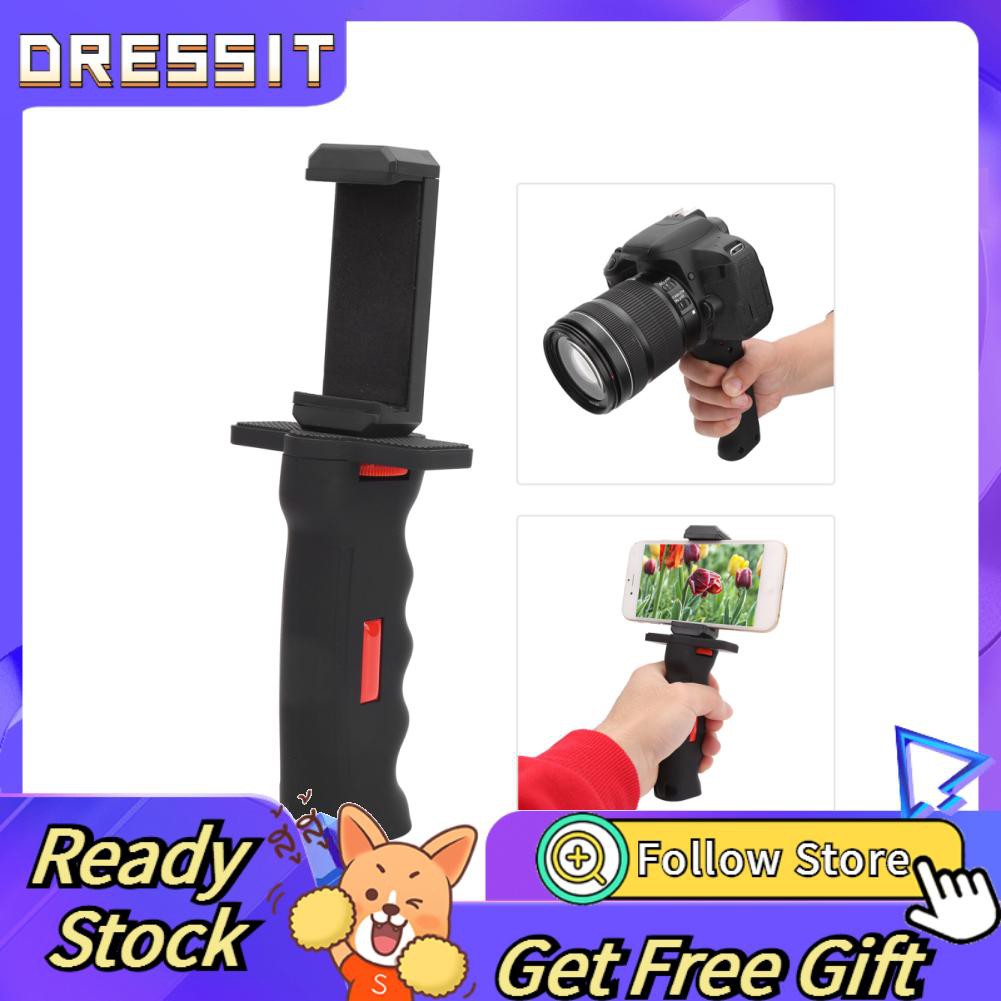 Dressit Camera Plastic Handheld Grip Stabilizer Handle Mount Stand with Mobile Phone Clamp