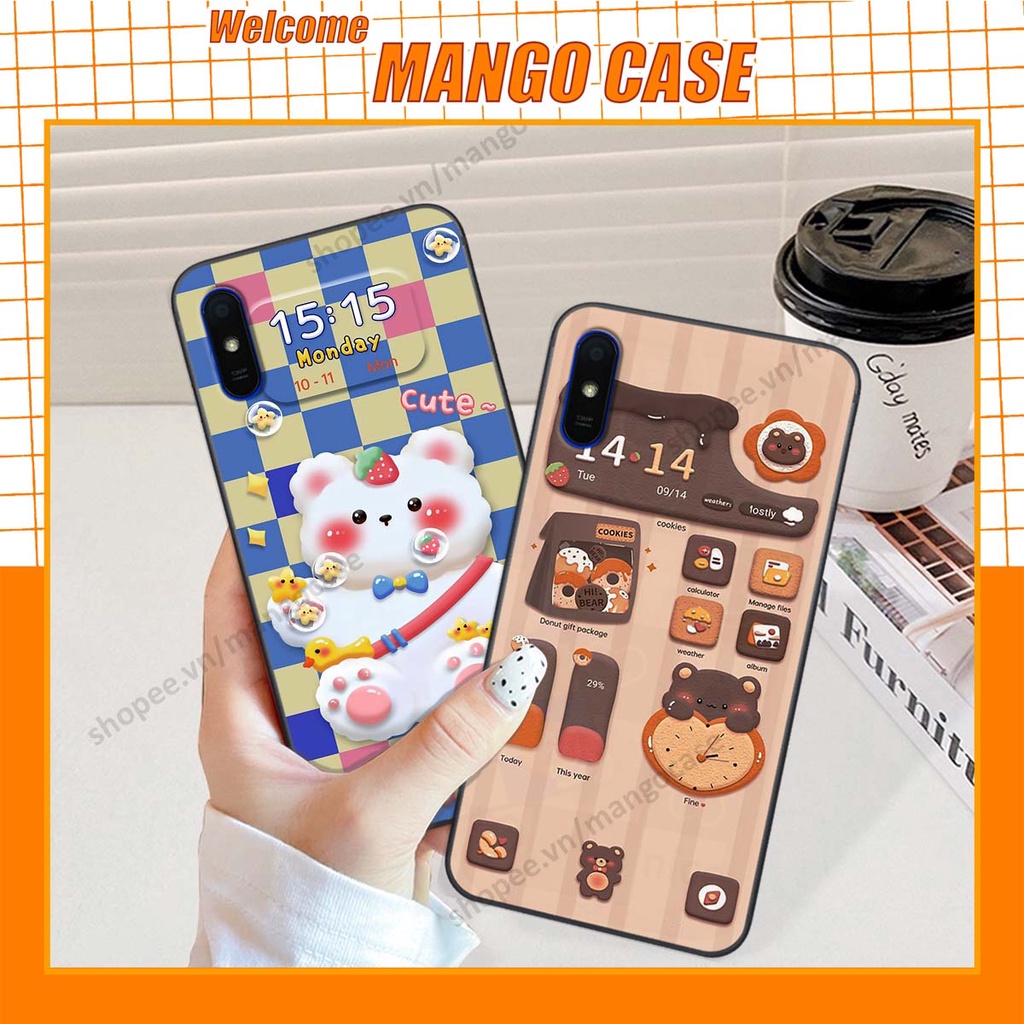 Ốp lưng Xiaomi Redmi 7A / 8A / 9A hình gấu, thỏ, đồng hồ cute dễ thương
