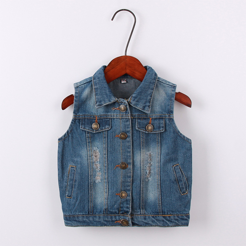 Áo Khoác Denim Thêu Hoa Cho Bé Gái
