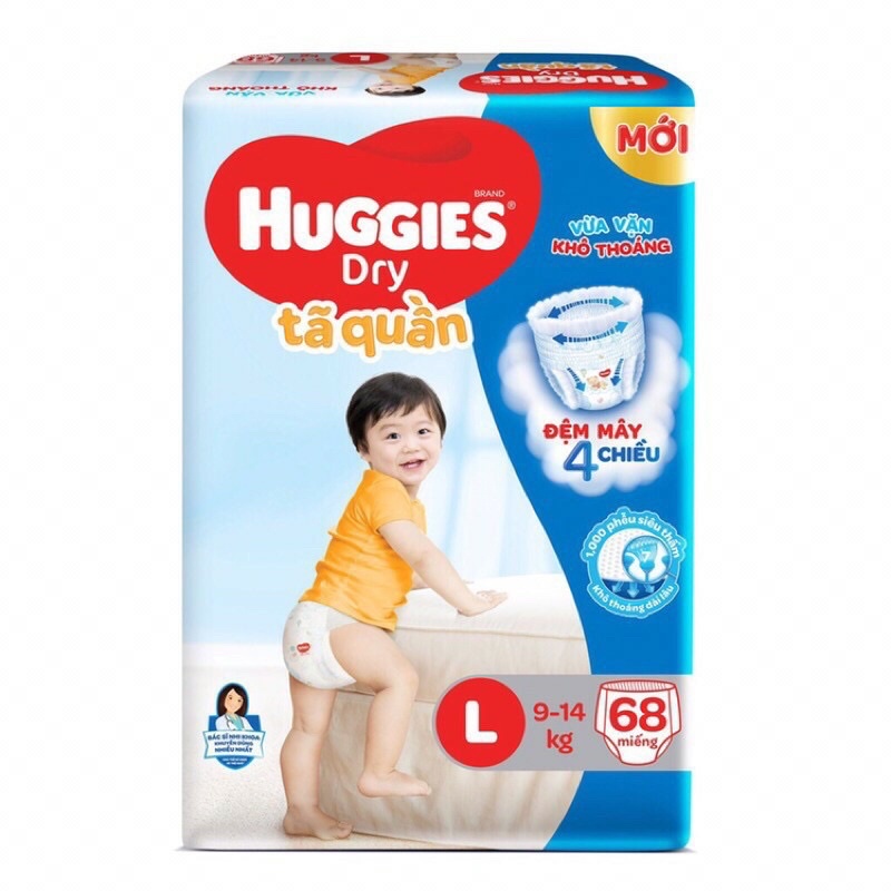 Tã bỉm quần Huggies M74, L68, XL62, XXL56 có loại tặng 8 miếng 6 miếng