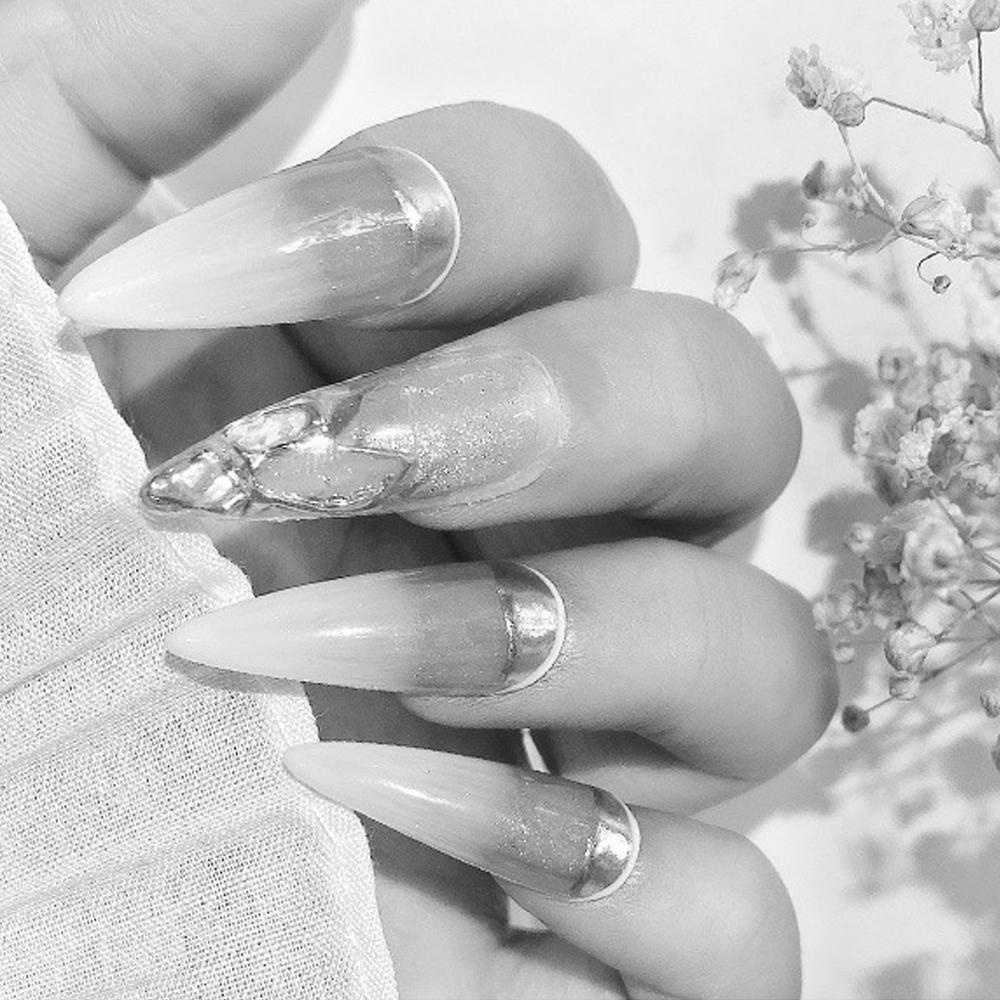 QQMALL Hạt Đá 3D Tự Nhiên Nhiều Kích Cỡ Đính Móng Nghệ Thuật