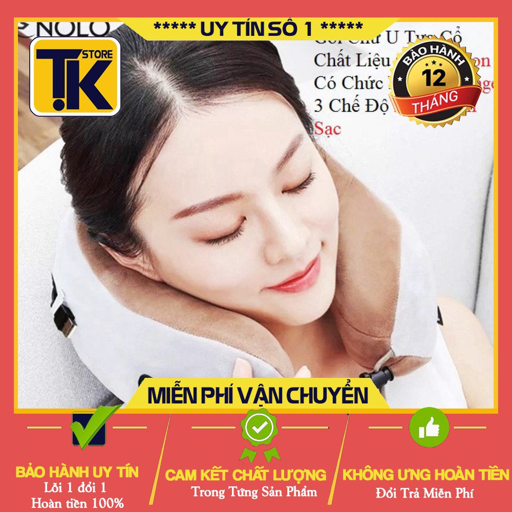 Gối massage cổ vai gáy sạc pin tích điện cao cấp,Máy massage cổ vai gáy hồng ngoại đa năng  - bảo hành 12 tháng