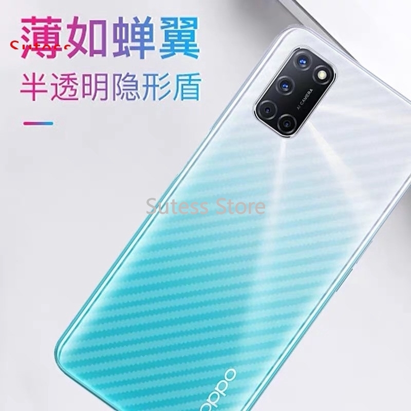 Oppo Reno 5 Pro A12 A15 A53 A73 A93 2020 Miếng Dán Sợi Carbon Bảo Vệ Mặt Sau