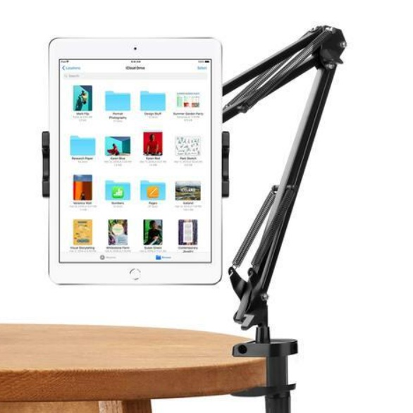 Giá đỡ Ipad/điện thoại đa năng xoay 360 độ -  Chân kẹp đt từ 7-15 inch trên giường hoặc bàn ghế