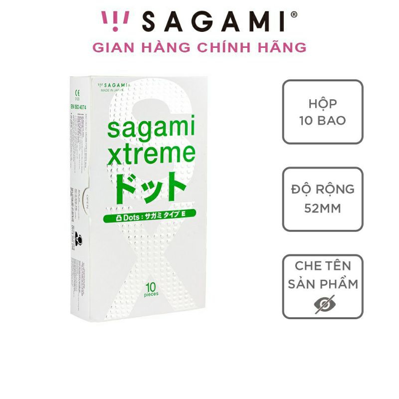 Bao cao su Sagami Xtreme Dots Type – Hộp 10 chiếc, có gân, gai tăng kích thích