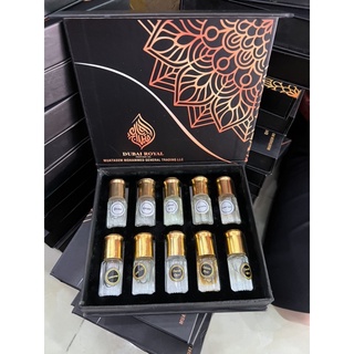 Set  10 tinh dầu nước hoa Dubai 10 x 3ml hộp mini xinh xắn - Thiết kế chai lăn mini tiện dụng, dễ mang theo
