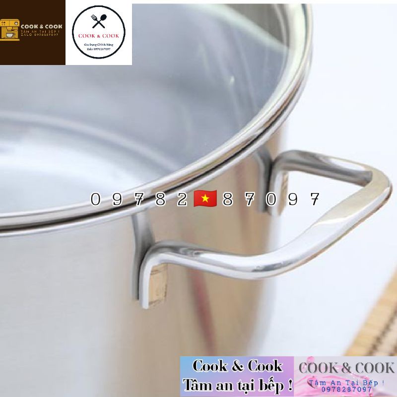 [CHÍNH HÃNG] NỒI INOX 3 ĐÁY VIETCOOK ĐỦ SIZE 16, 18, 20, 22, 24, 26, 28 cm, 30 cm, 32 cm NỒI LUỘC GÀ SỬ DỤNG TRÊN BẾP TỪ