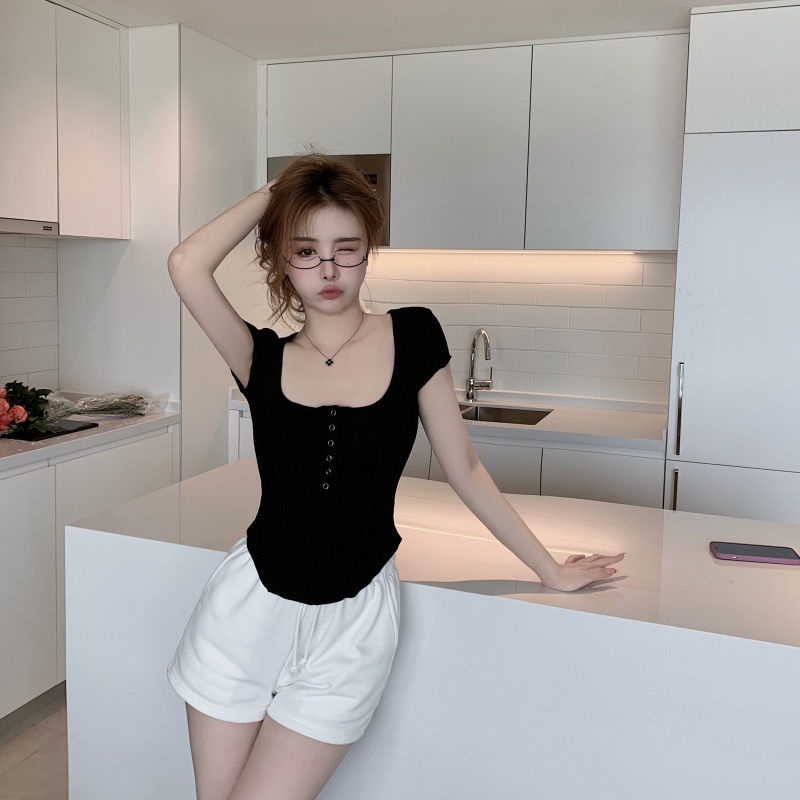 Áo Thun Màu Sắc Đơn Giản Quyến Rũ Cho Nữ