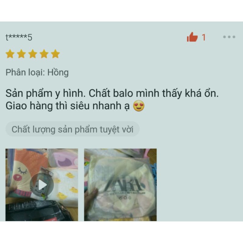 Balo ZARA KIDS xuất xịn vải dù Mickey hồng cho bé gái