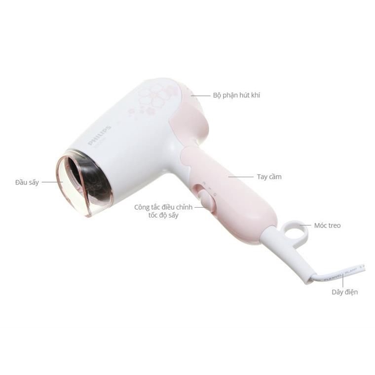 Máy sấy tóc Philips HP8108, máy sấy mini, gấp gọn du lịch nhỏ gọn - Hàng chính hãng bảo hành 24 tháng