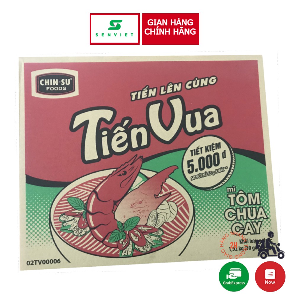 THÙNG 30 GÓI MÌ TIẾN VUA TÔM CHUA CAY 64GR