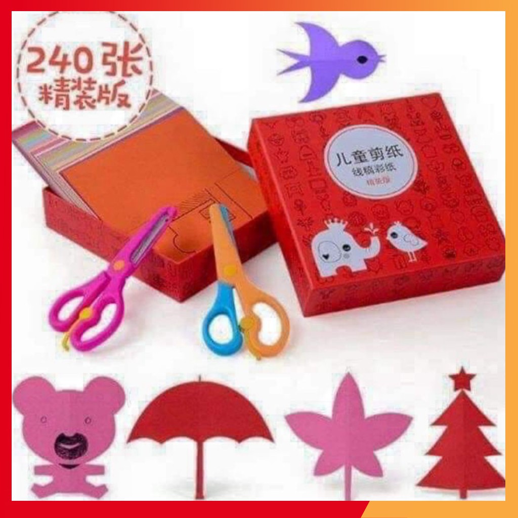 BỘ KHUÔN  CẮT GIẤY 240 TỜ CHO BÉ,THỦ CÔNG