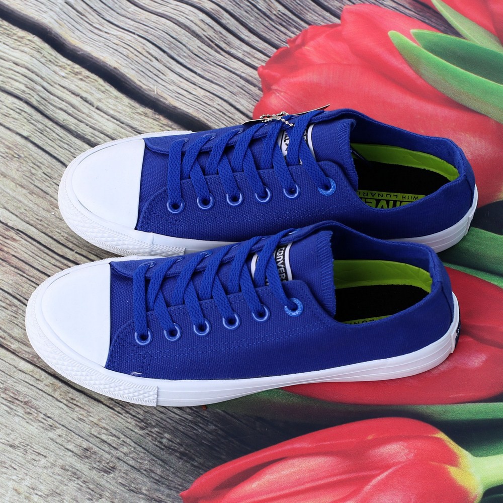 Giày Sneaker Chuck 2 Xanh Coban Nam Cổ Thấp