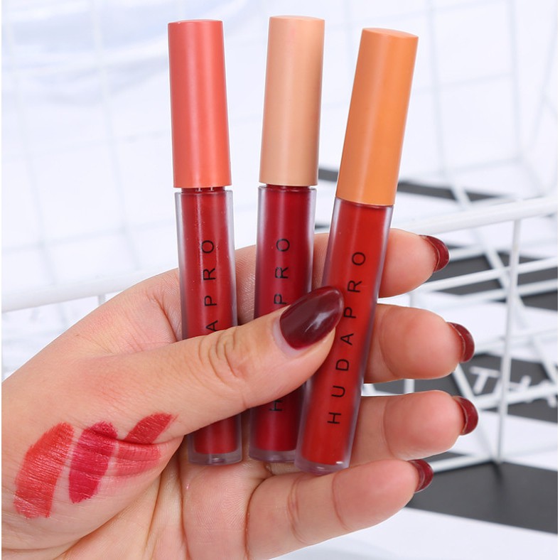 Set Son Kem 3 Cây HUDAPRO LOVE LIPS GLAZE Tone Đỏ Tây Auth Nội Địa | BigBuy360 - bigbuy360.vn