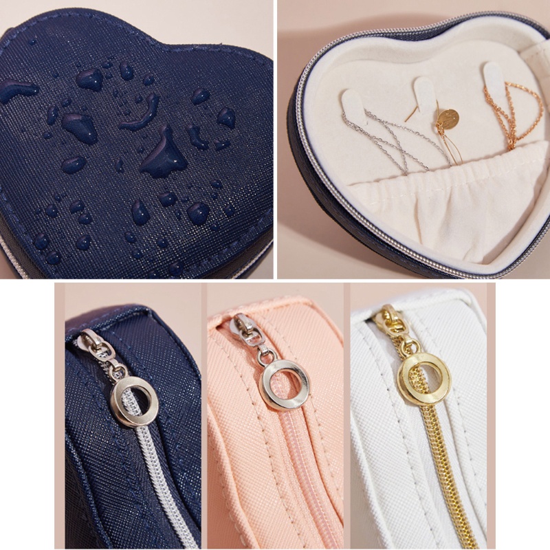 Flgo Hộp Đựng Nhẫn Đôi Hình Trái Tim Vintage Đẹp Mắt Có Nắp Tháo Rời Được