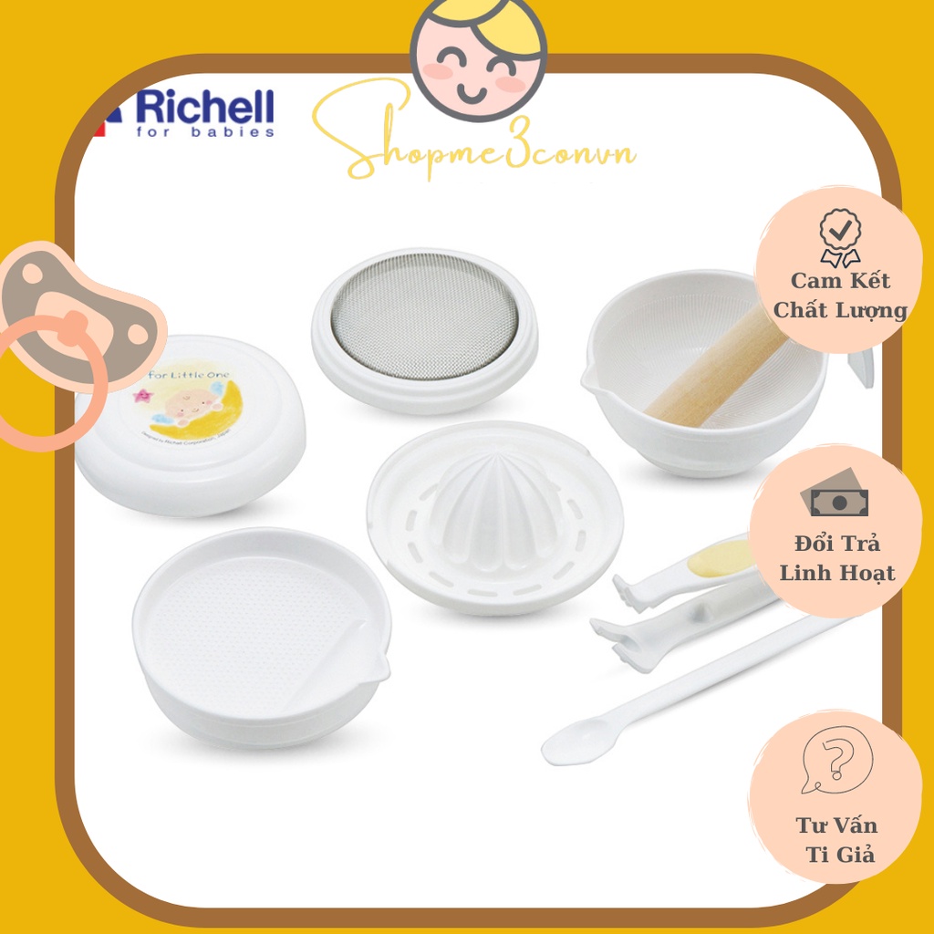 Bộ Chế Biến Ăn Dặm Kiểu Nhật Richell Gồm 8 Món