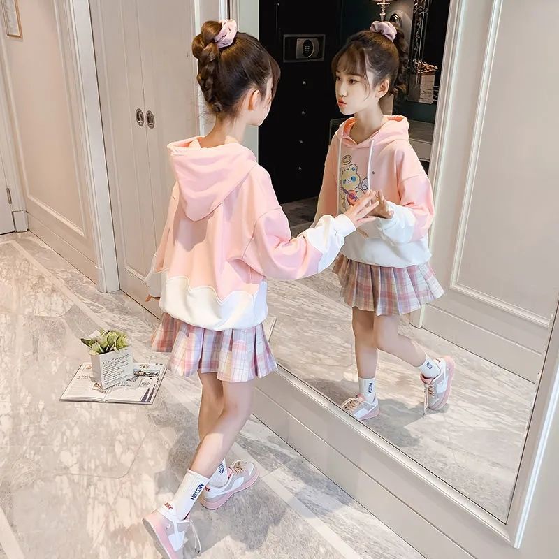 Set đồng phục học sinh IQ ANGEL kiểu phương tây mới năm thời trang dành cho bé gái