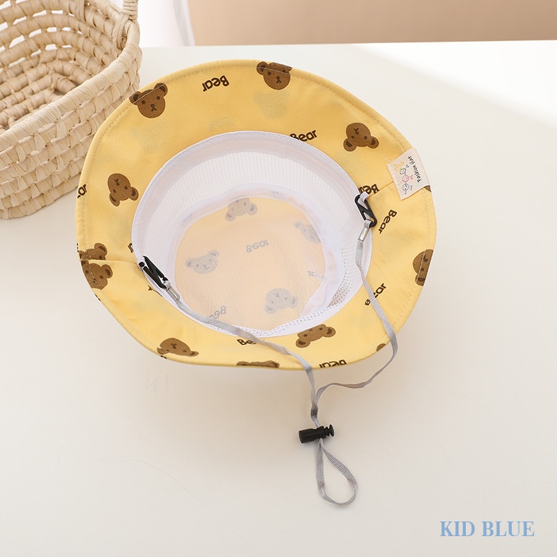 Nón Vành Phối Lưới Hình Gấu Hoạt Hình Đáng Yêu Dành Cho Trẻ