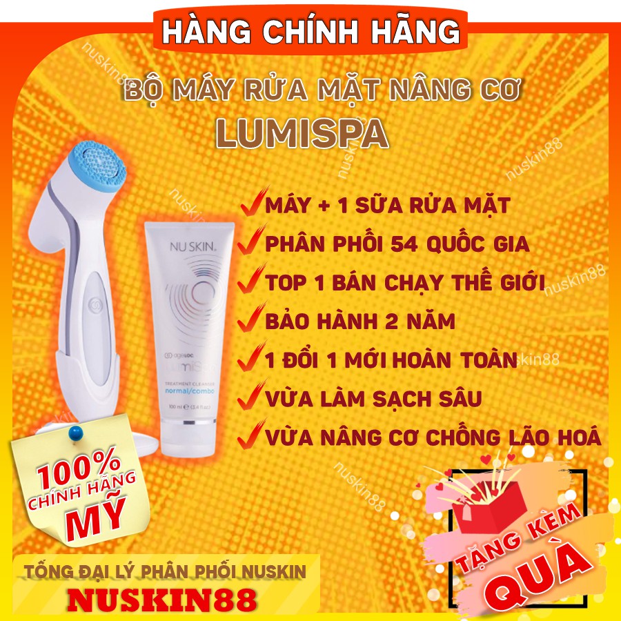 🔴 BH 2 Năm Máy Rửa Mặt LumiSpa Nuskin Kèm Sữa Rửa Mặt (Hàng Công ty - Bảo Hành 1 Đổi 1)