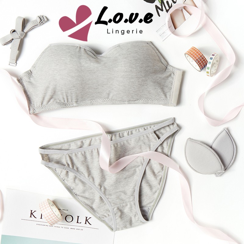 Set cotton cúp ngang kèm mút rời
