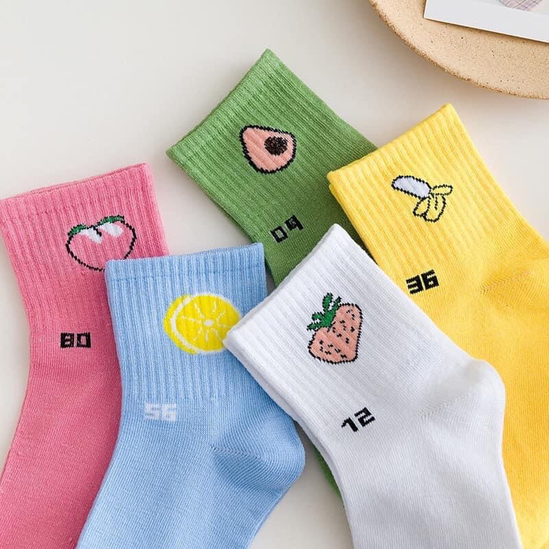 Tất vớ trái cây cổ trung nhiều màu