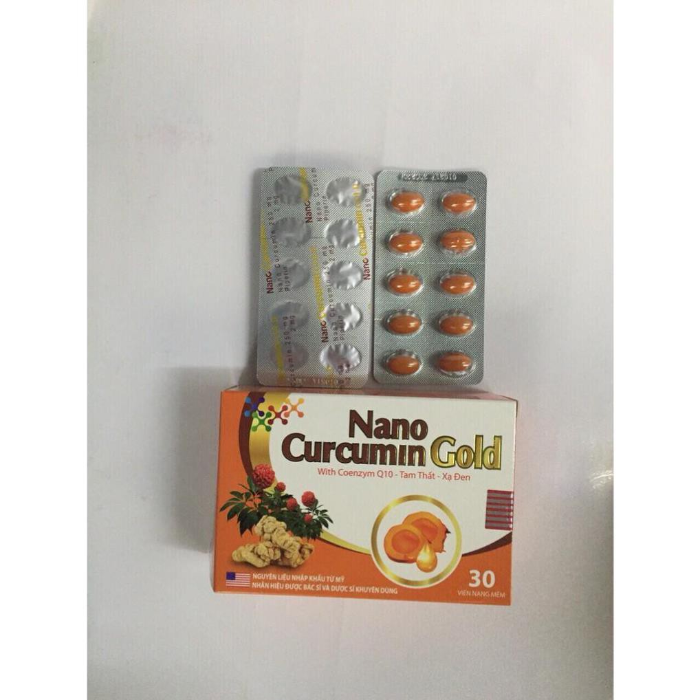 Nano Curcumin Gold 30 Viên hỗ trợ dt viêm loét dạ dày, tá tràng, trào ngược dạ dày thực quản