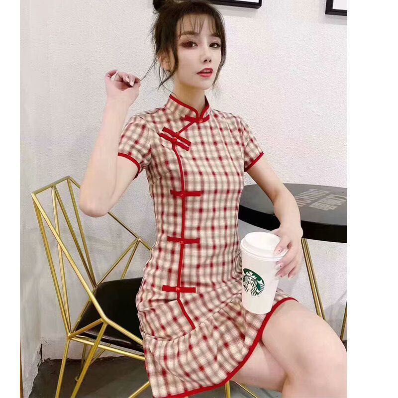 Đầm sườn xám cách tân đuôi cá phong cách Retro cho nữ 7.17💋