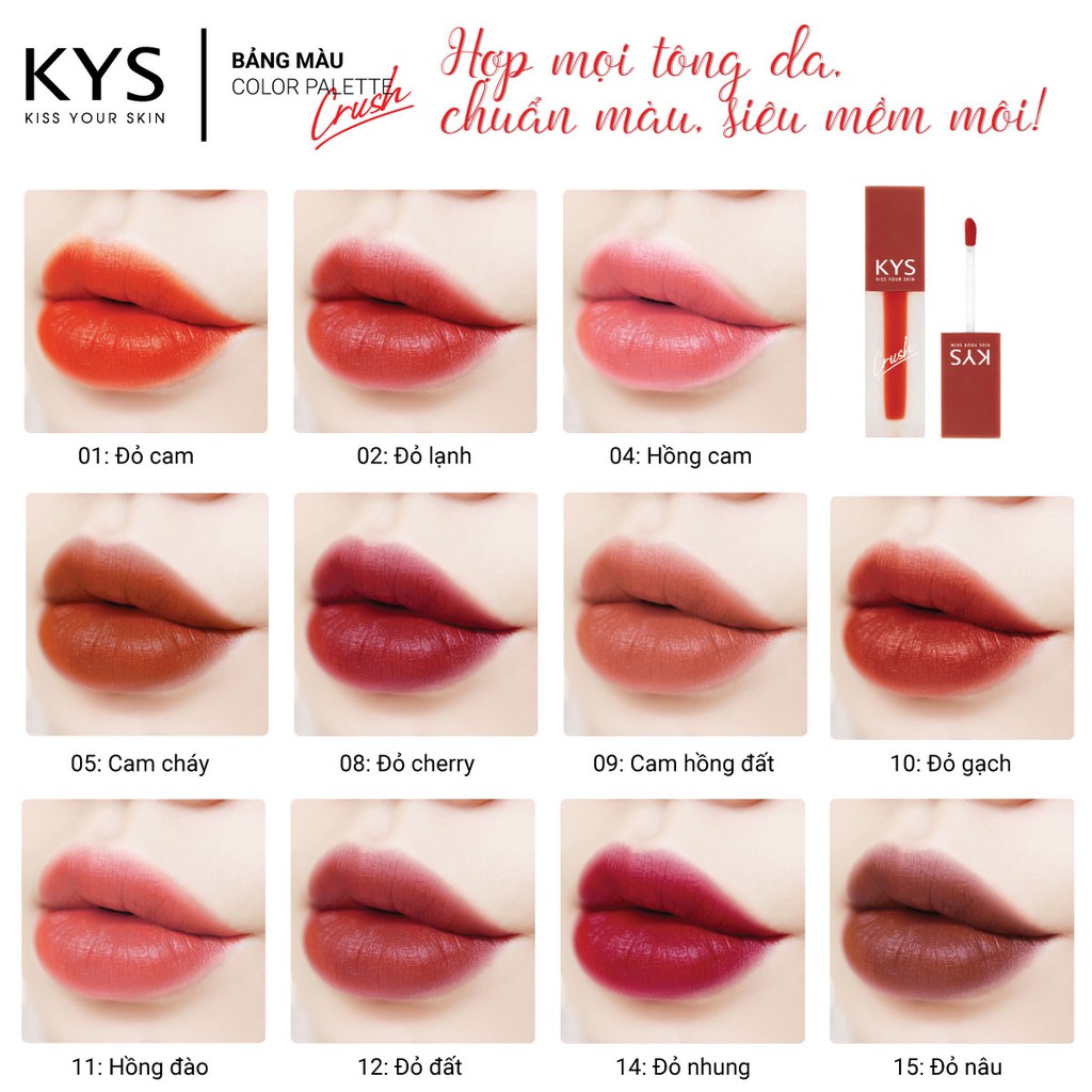 Son kem lì lâu trôi KYS Chocolate Matte Lipstick (phiên bản tester mini 0,8 gram/ cây)