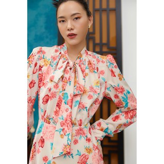 Đầm Hoa Buộc Nơ Cổ EDINI - D1340