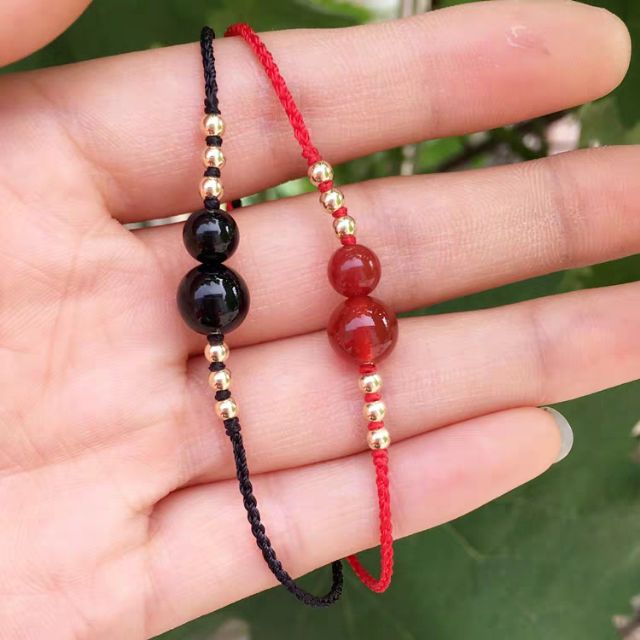 Lắc chân đan dây mix đa tư nhiên ( Thông báo size cổ chân )