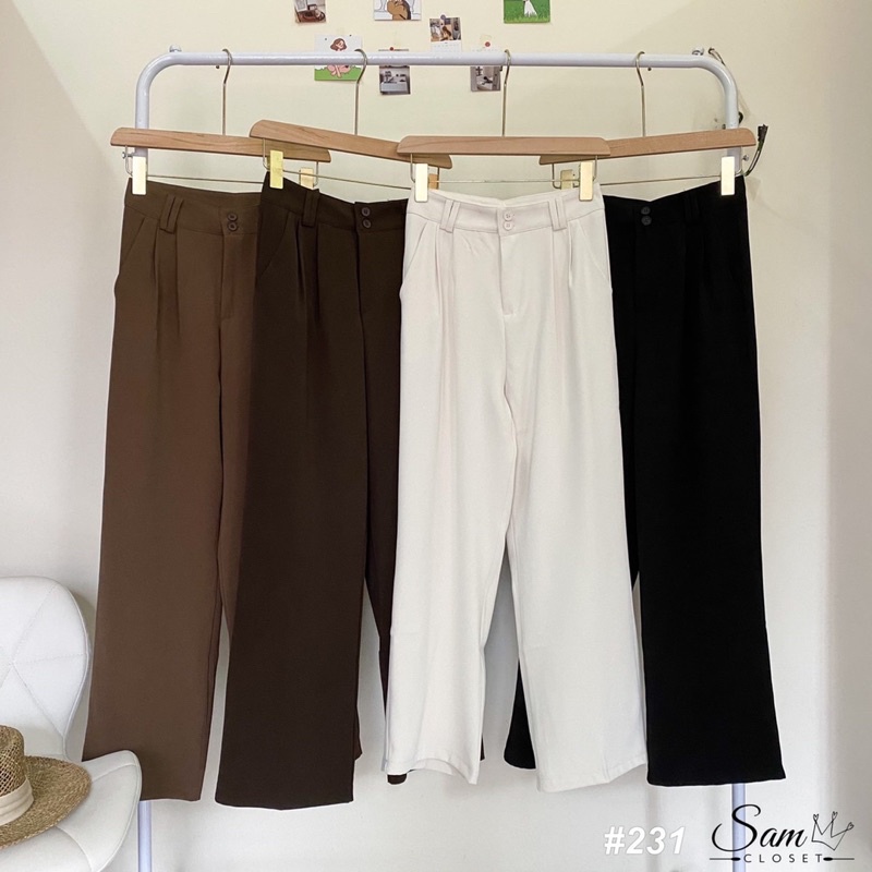 quần vải xuông 2khuy